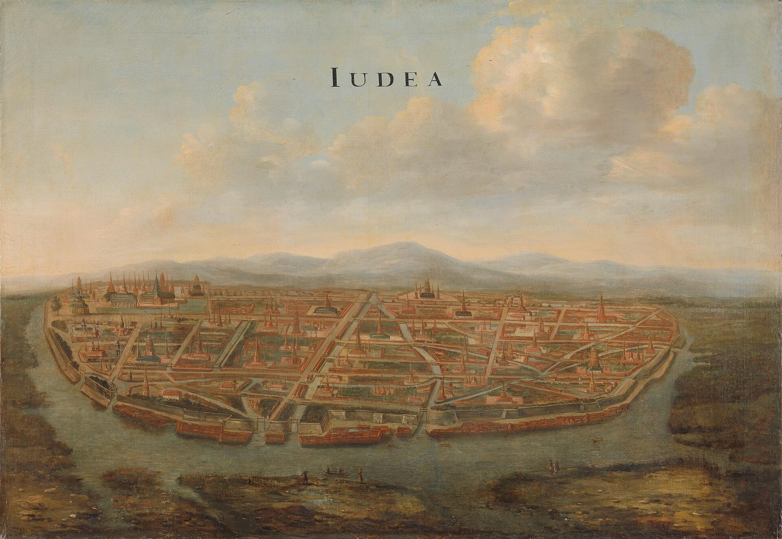 View of Iudea (Ayutthaya), capital of Siam, Dutch painting c. 1662