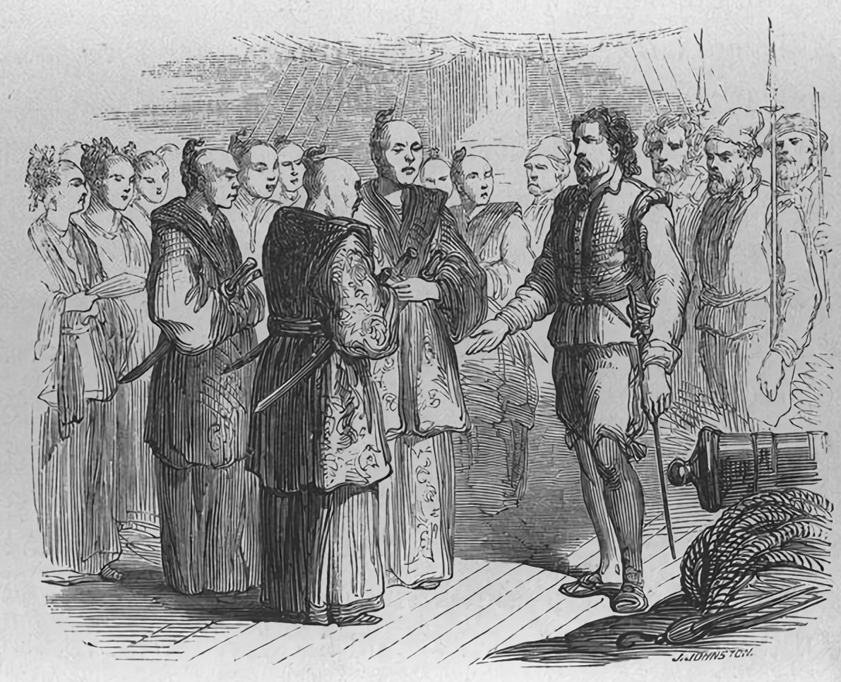 William Adams, the English pilot in Tokugawa service, received at the court of a Japanese daimyō