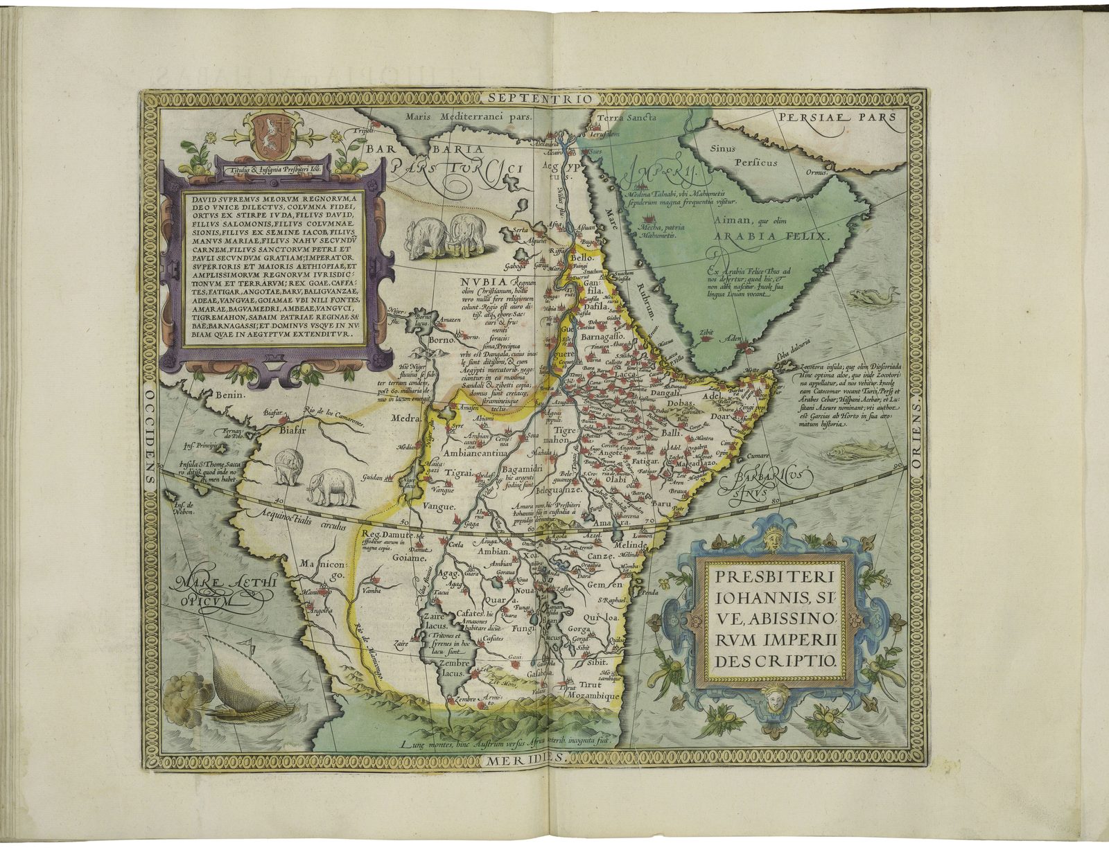 Mapa do império do Preste João, de Abraham Ortelius, que identificava o imperador cristão da Etiópia com o rei-sacerdote da lenda medieval