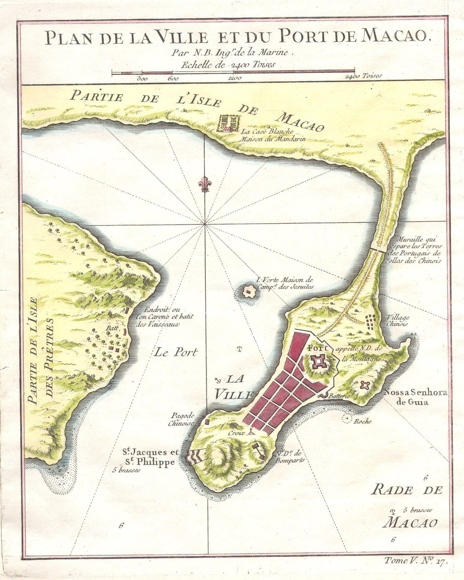 Bellin's 1764 map of the city and port of Macau