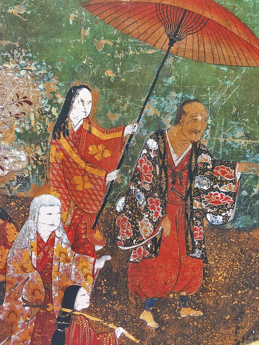 A contemplação das cerejeiras em Daigo, 1598, num biombo